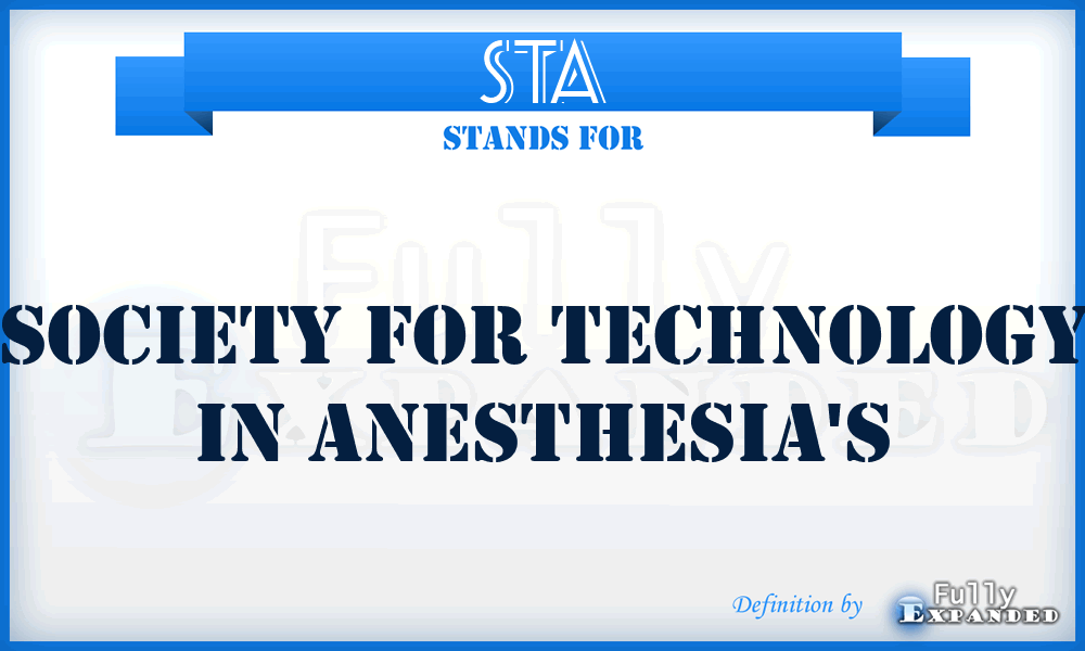 STA - Society for Technology in Anesthesia's