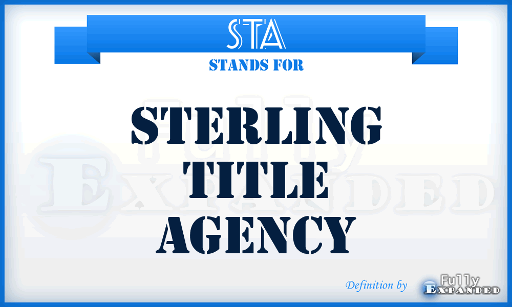 STA - Sterling Title Agency