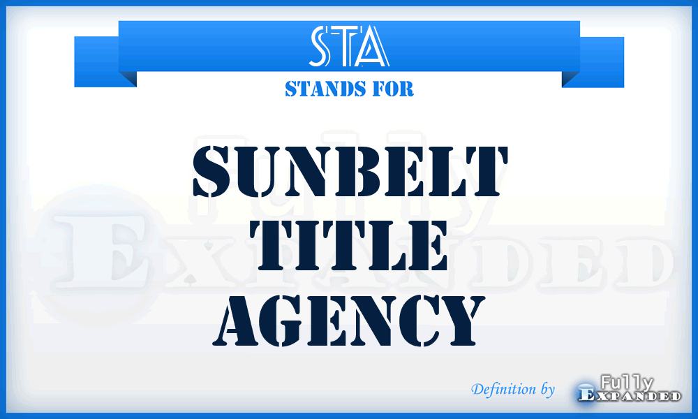 STA - Sunbelt Title Agency