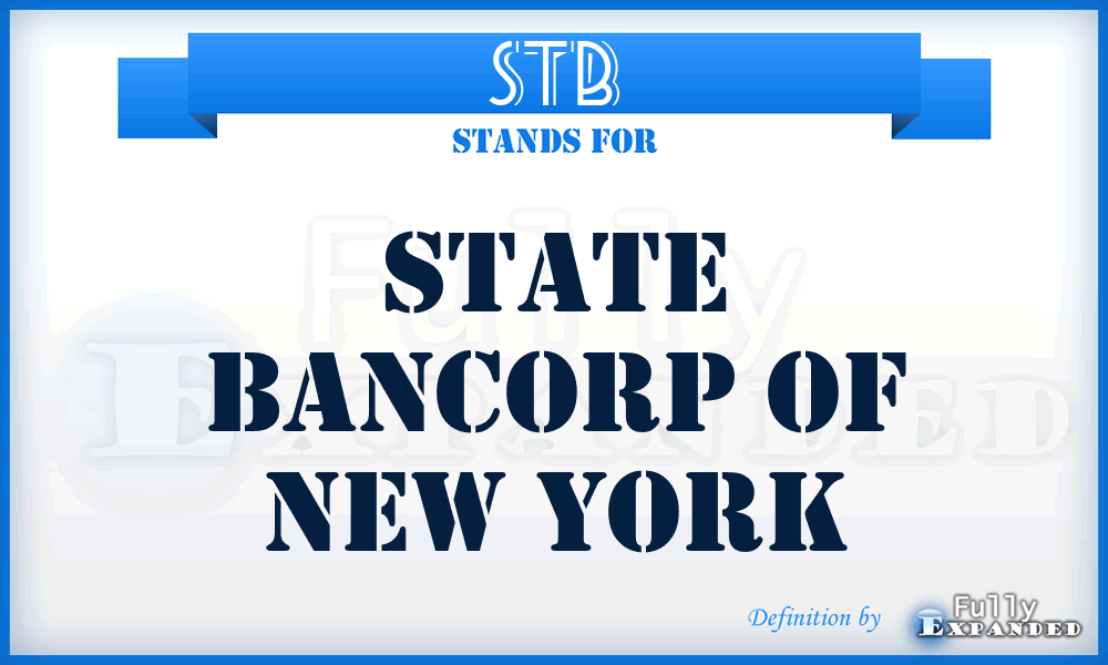 STB - State Bancorp of New York