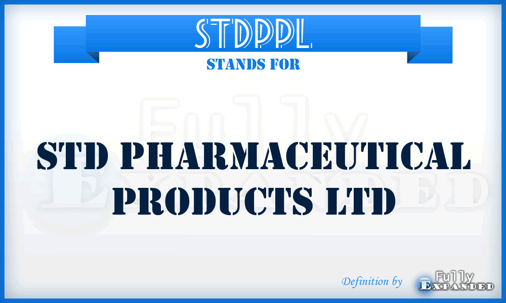 STDPPL - STD Pharmaceutical Products Ltd