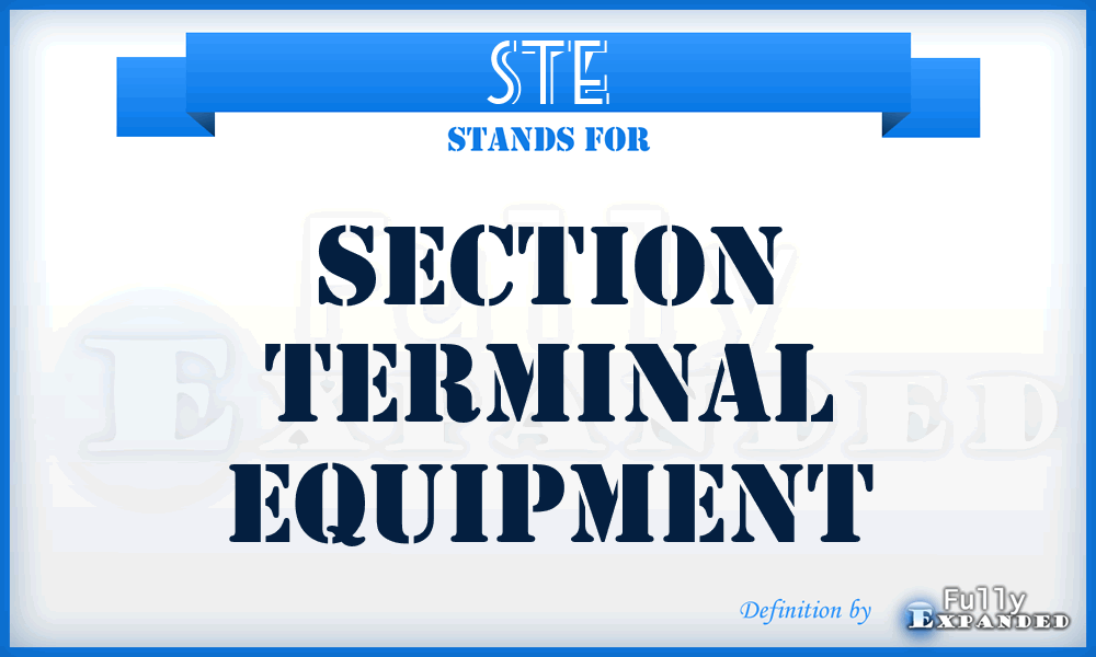 STE - Section Terminal Equipment