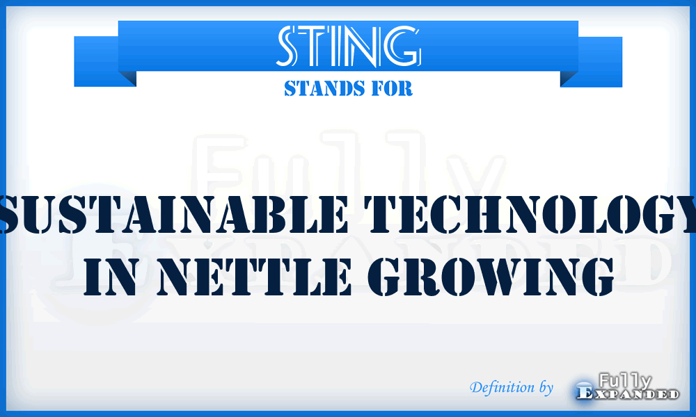 STING - Sustainable Technology in Nettle Growing