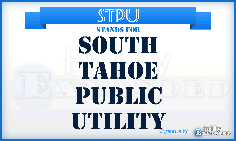 STPU - South Tahoe Public Utility