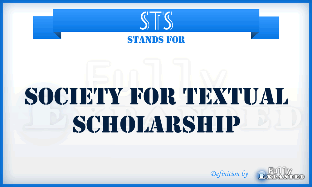 STS - Society for Textual Scholarship