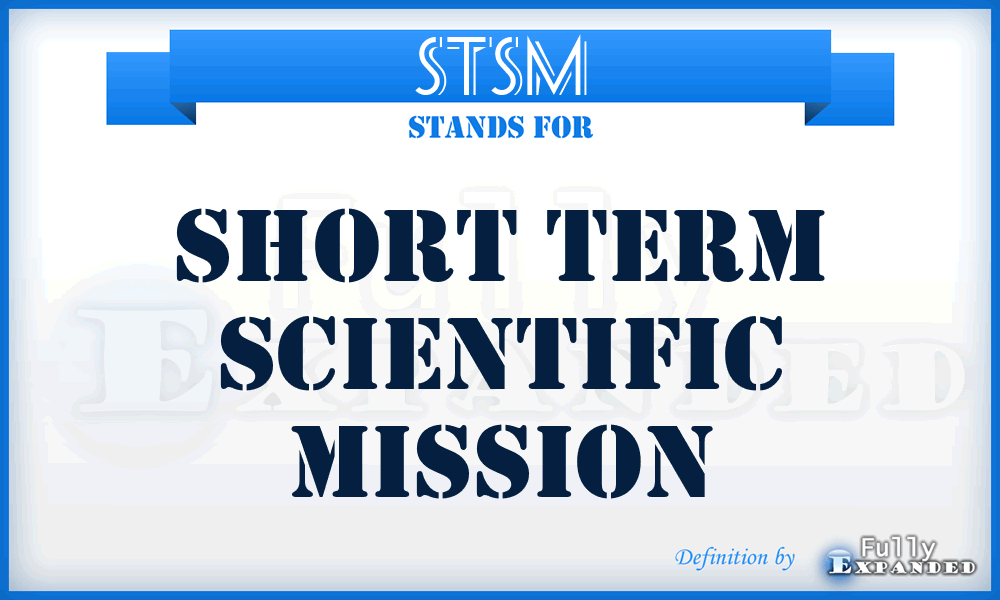 STSM - short term scientific mission