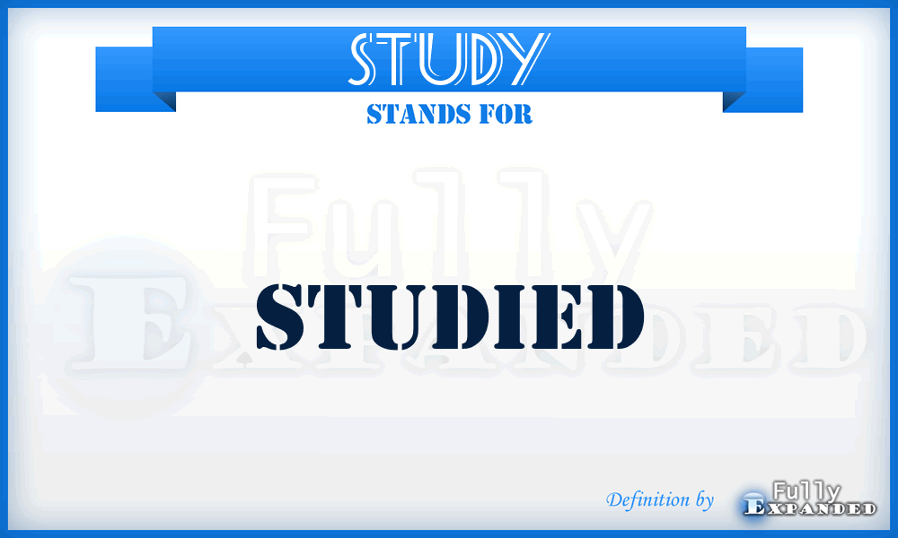 STUDY - studied