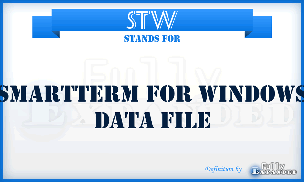 STW - SmartTerm for Windows Data file