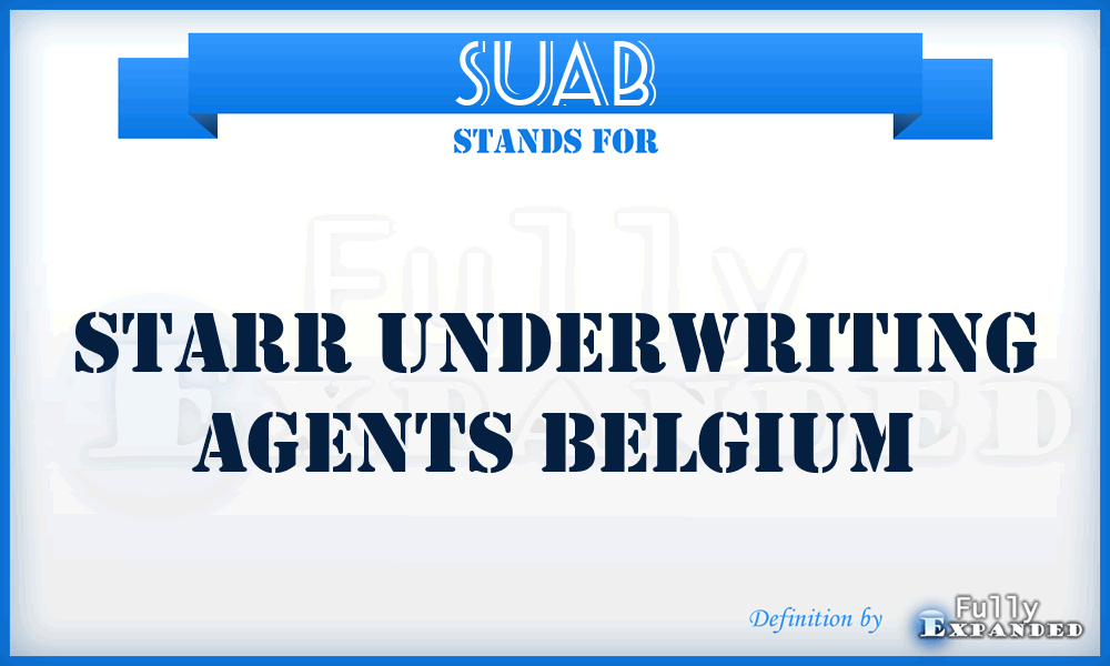 SUAB - Starr Underwriting Agents Belgium