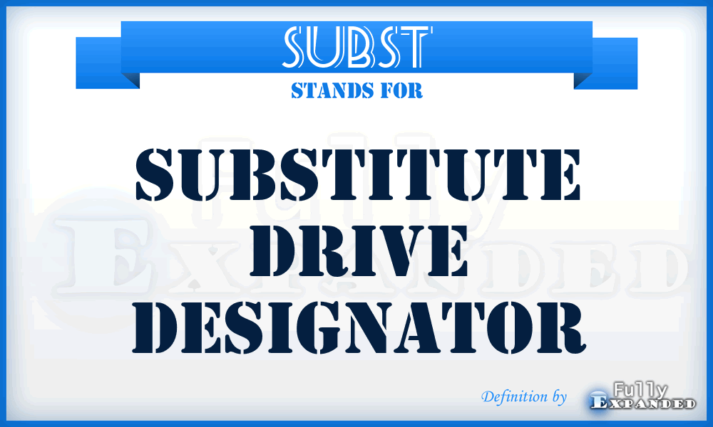 SUBST - Substitute Drive Designator