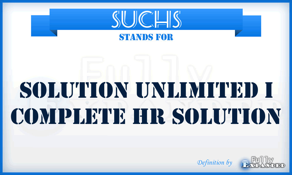 SUCHS - Solution Unlimited i Complete Hr Solution
