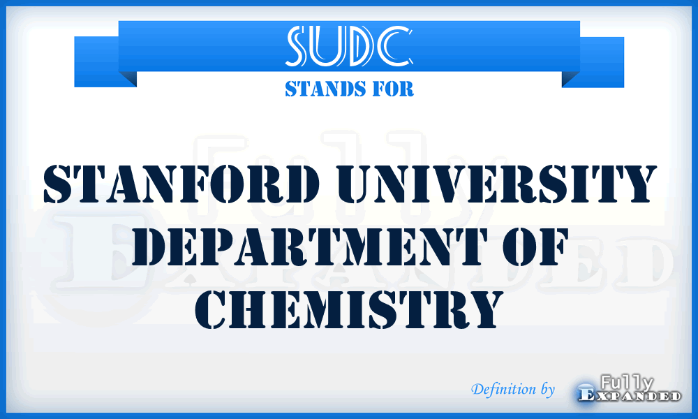 SUDC - Stanford University Department of Chemistry