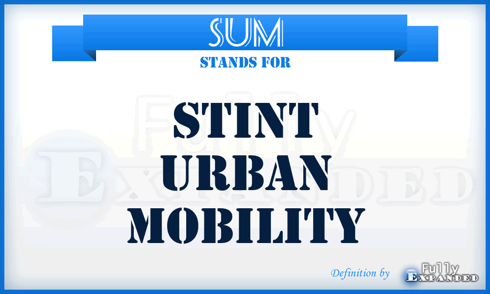 SUM - Stint Urban Mobility