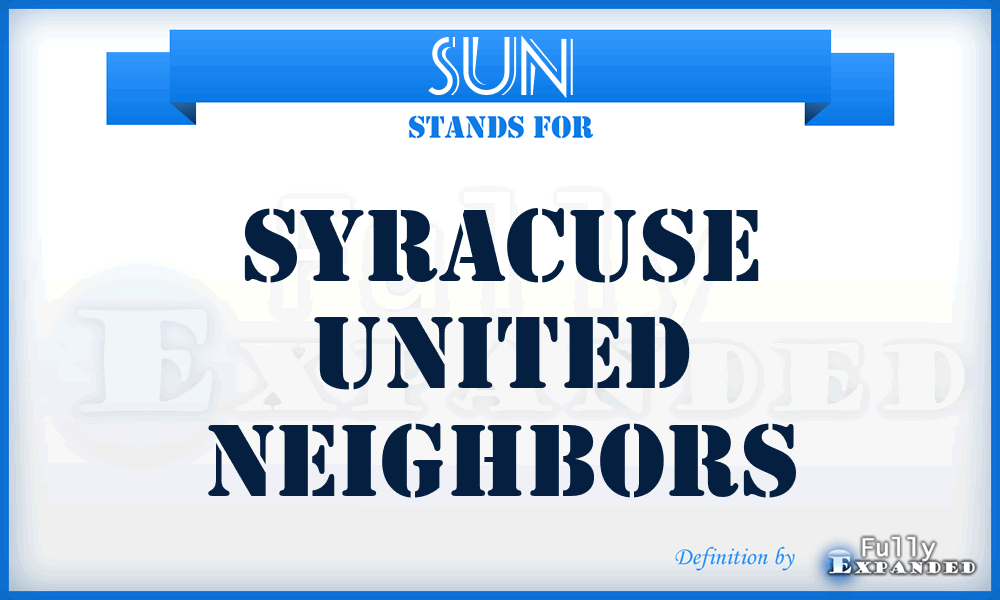 SUN - Syracuse United Neighbors