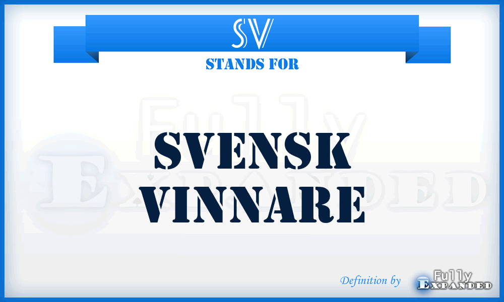SV - Svensk Vinnare