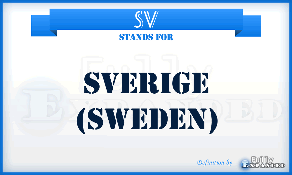 SV - Sverige (Sweden)