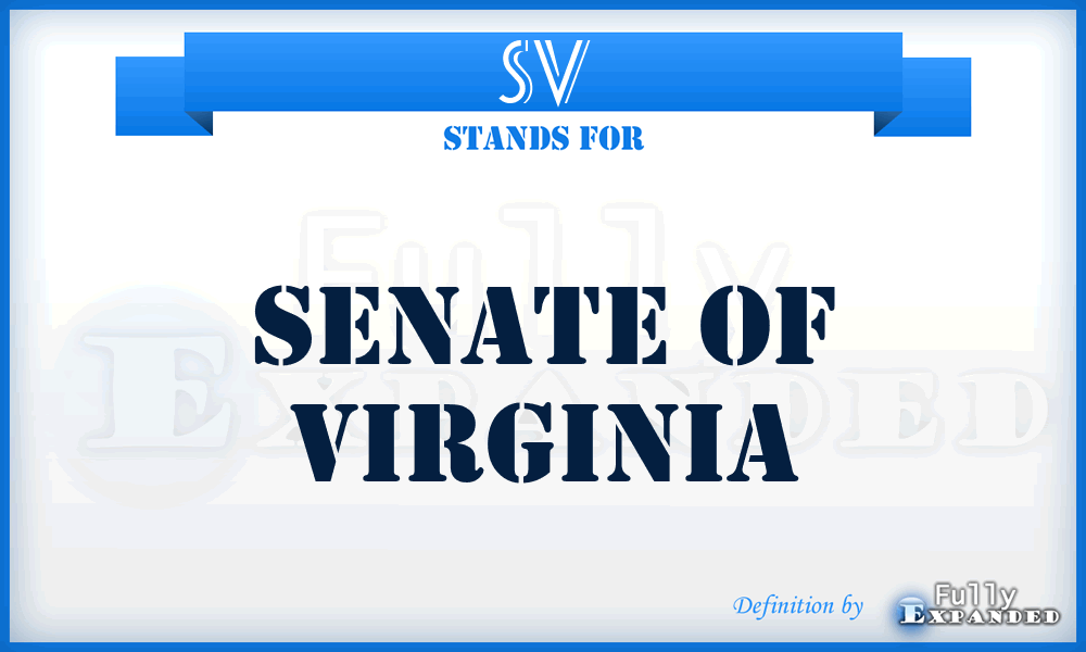 SV - Senate of Virginia