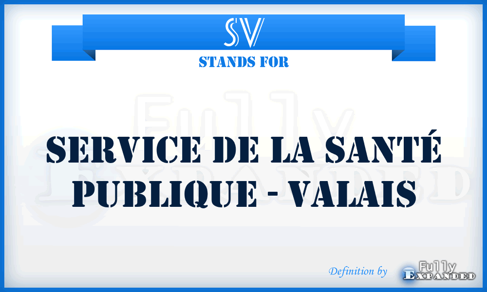 SV - Service de la santé publique - Valais