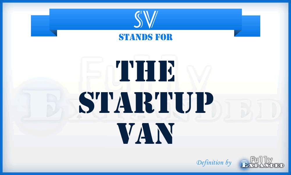 SV - The Startup Van