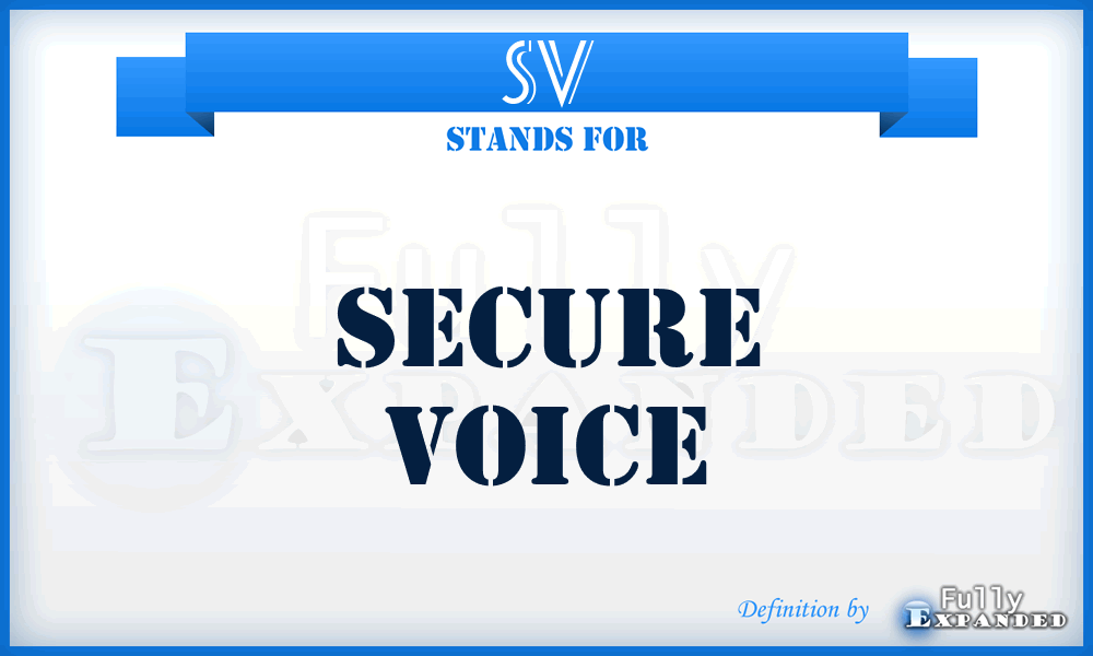 SV - secure voice