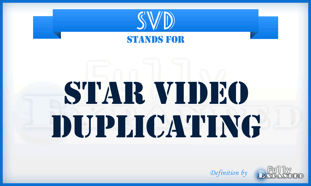 SVD - Star Video Duplicating