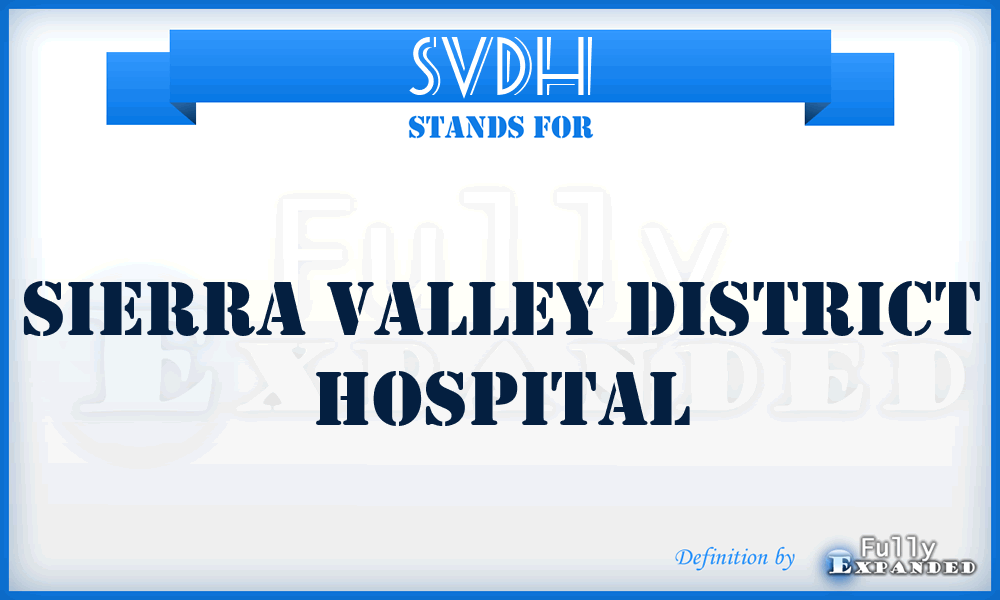 SVDH - Sierra Valley District Hospital