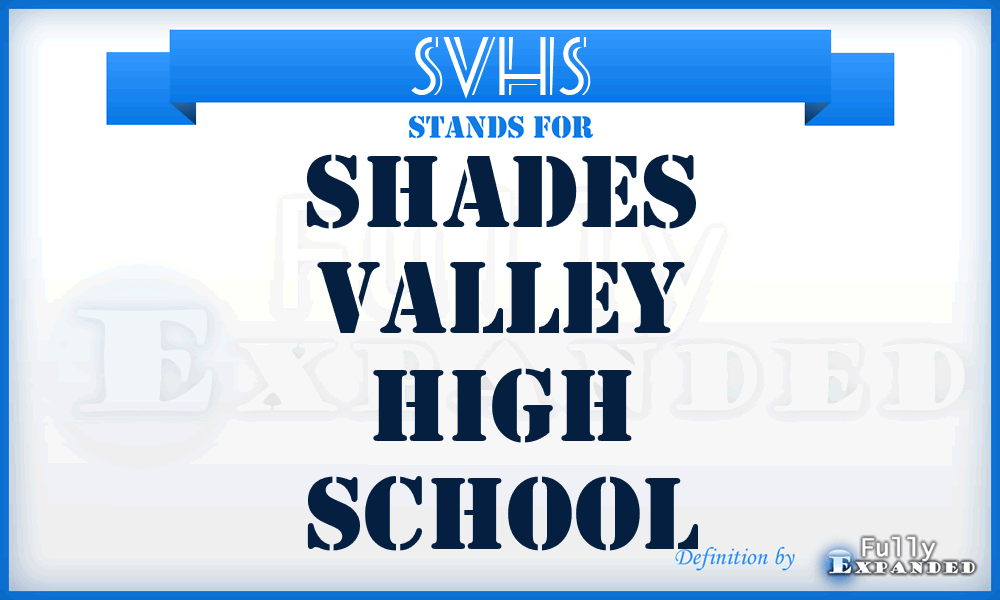 SVHS - Shades Valley High School