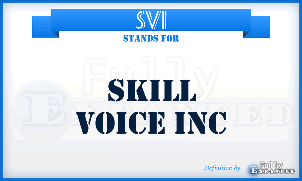 SVI - Skill Voice Inc