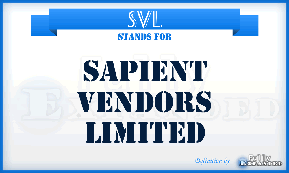 SVL - Sapient Vendors Limited