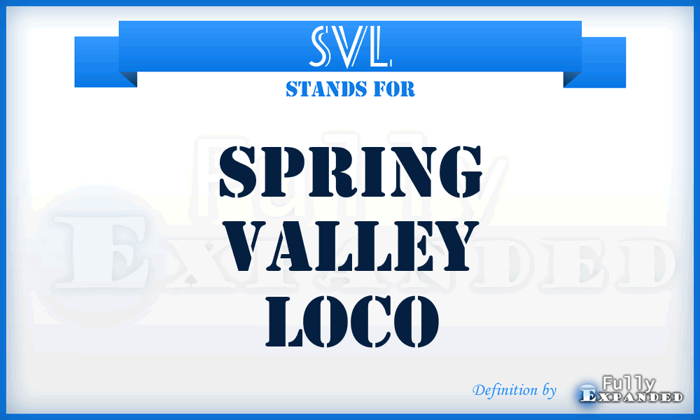 SVL - Spring Valley Loco