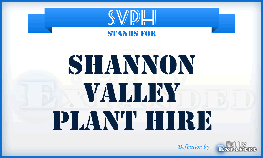 SVPH - Shannon Valley Plant Hire
