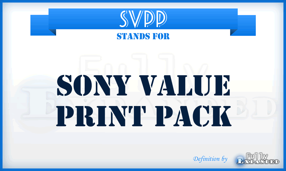 SVPP - Sony Value Print Pack