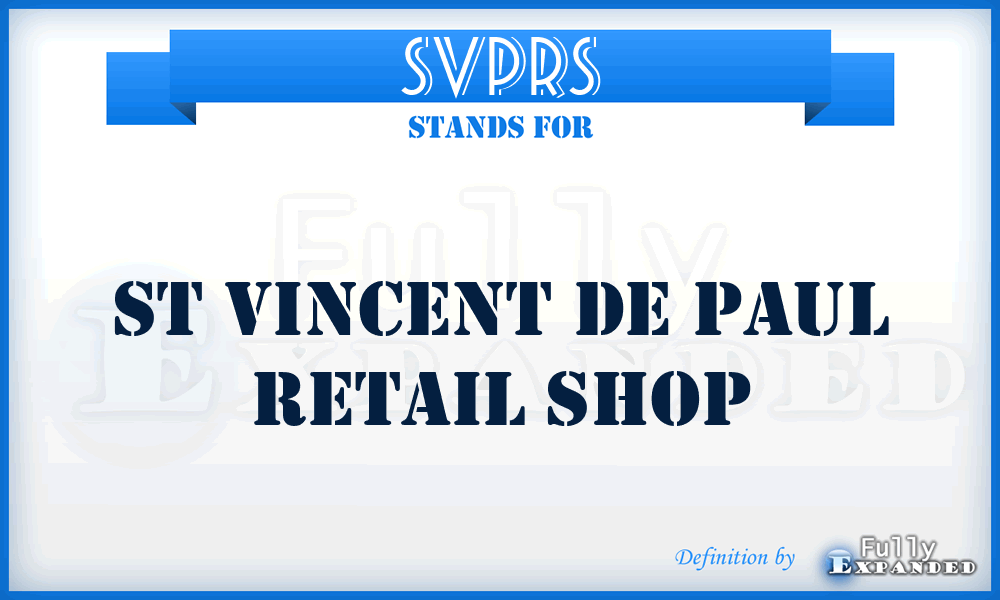 SVPRS - St Vincent de Paul Retail Shop