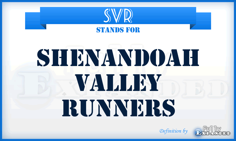 SVR - Shenandoah Valley Runners