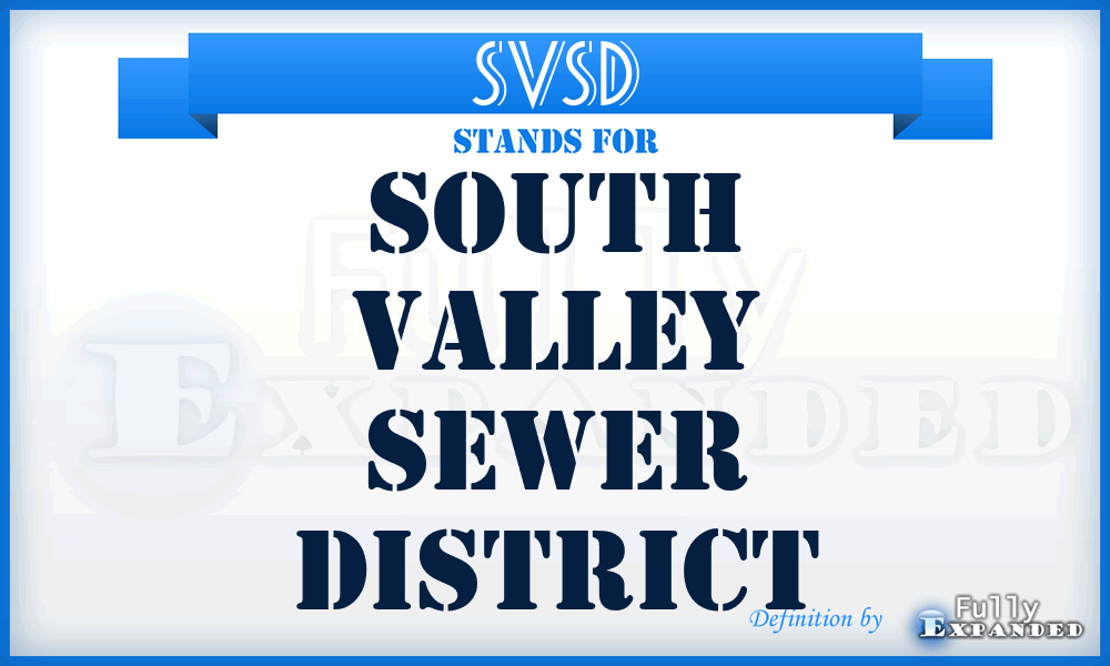 SVSD - South Valley Sewer District