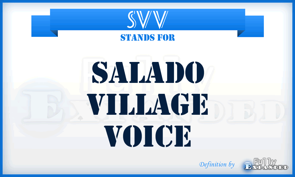 SVV - Salado Village Voice