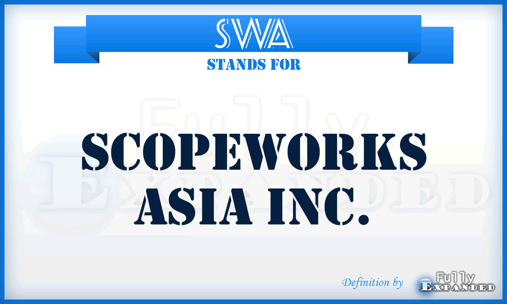 SWA - ScopeWorks Asia Inc.
