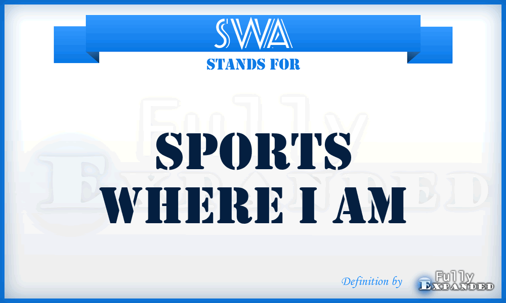 SWA - Sports Where i Am