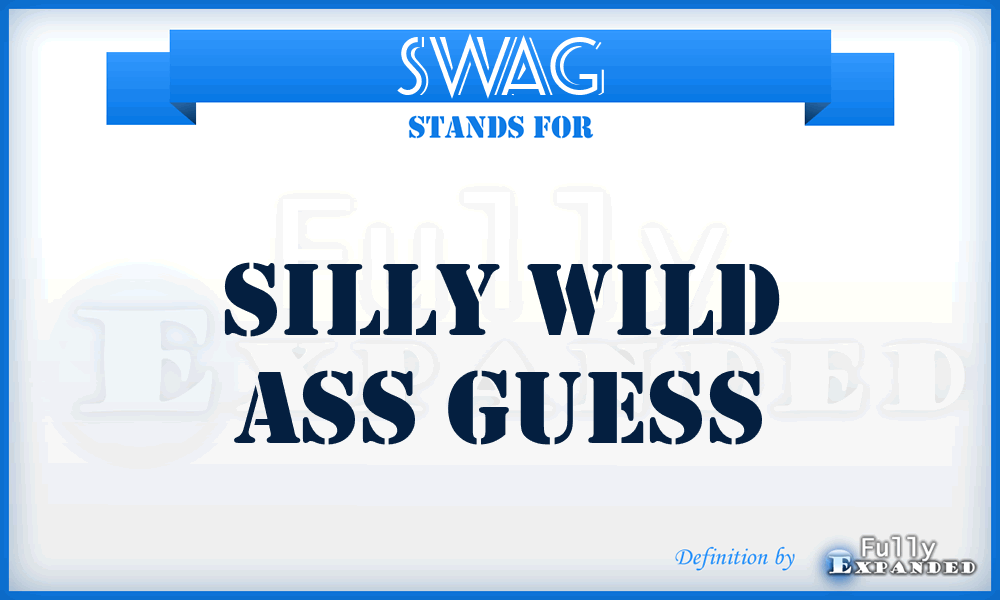 SWAG - silly wild ass guess