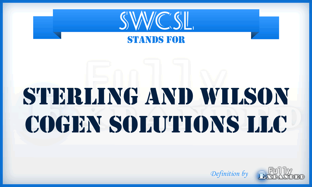 SWCSL - Sterling and Wilson Cogen Solutions LLC