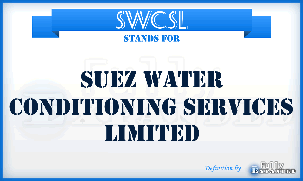 SWCSL - Suez Water Conditioning Services Limited