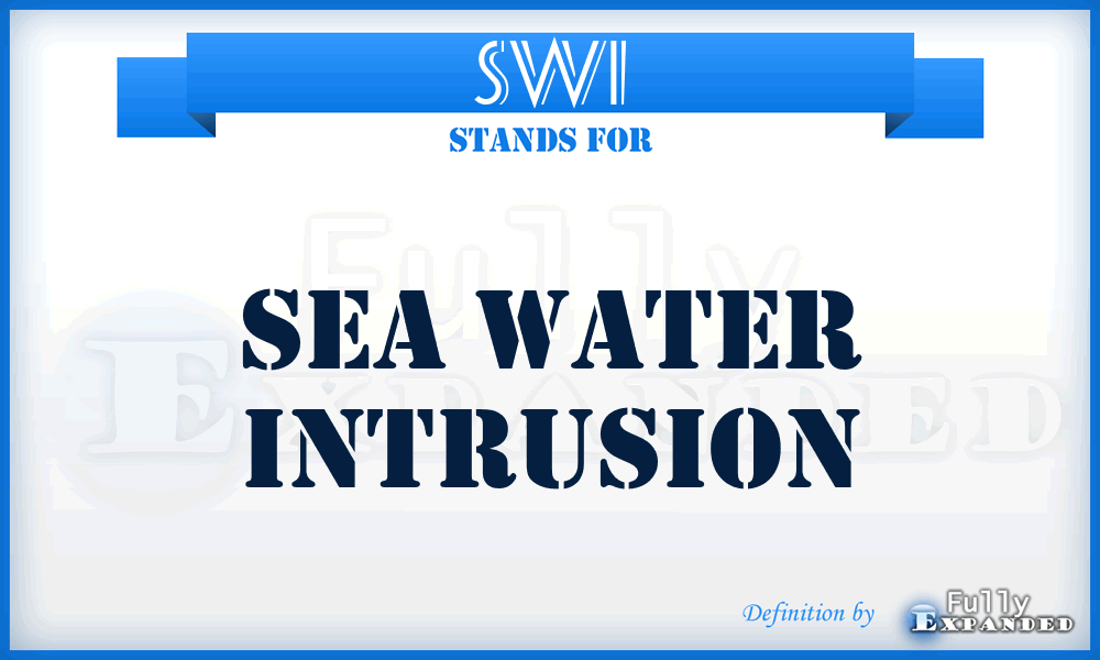 SWI - Sea Water Intrusion