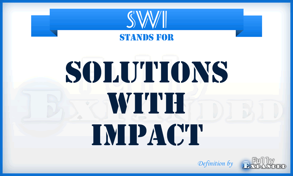 SWI - Solutions With Impact