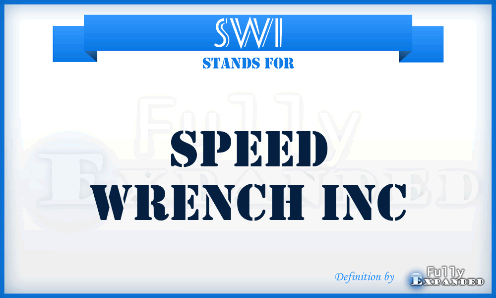 SWI - Speed Wrench Inc