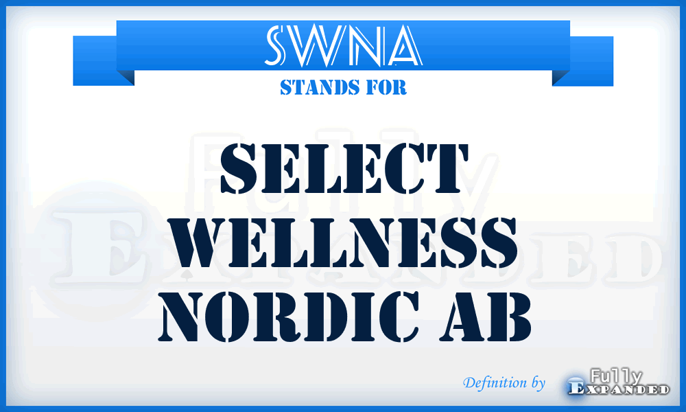 SWNA - Select Wellness Nordic Ab