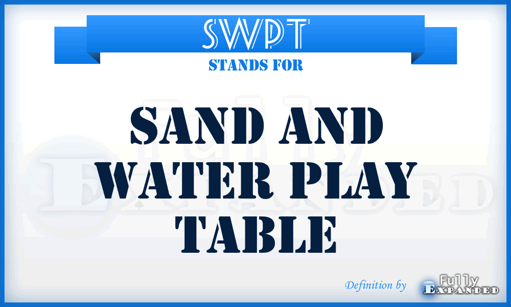 SWPT - Sand And Water Play Table