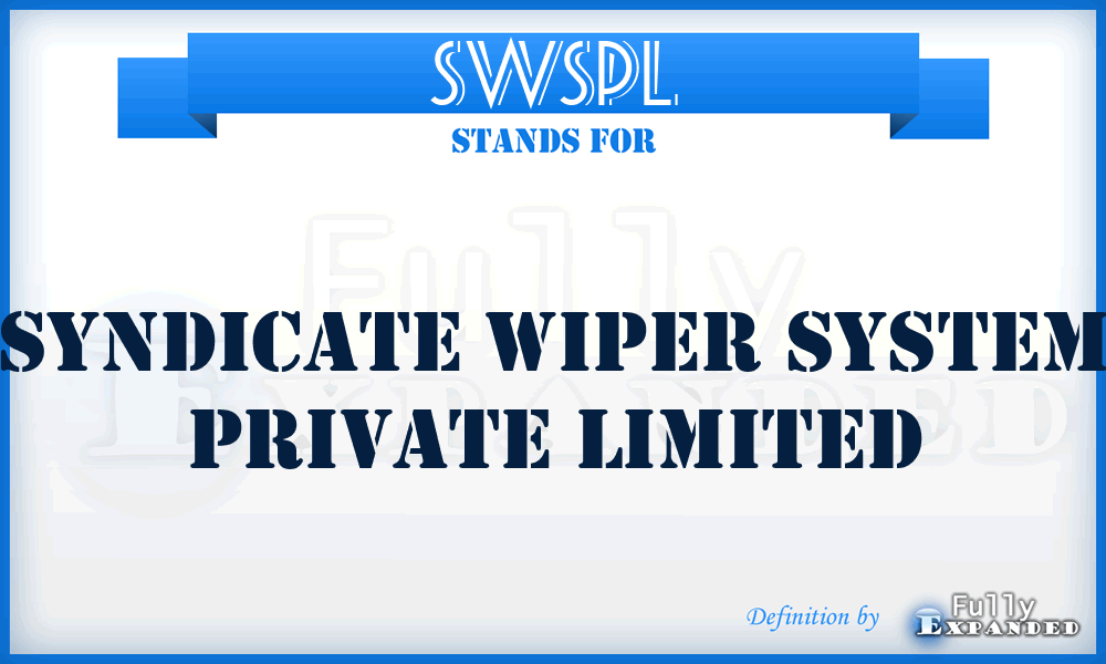 SWSPL - Syndicate Wiper System Private Limited