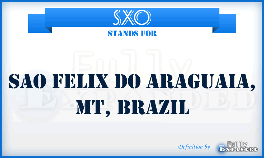 SXO - Sao Felix Do Araguaia, MT, Brazil