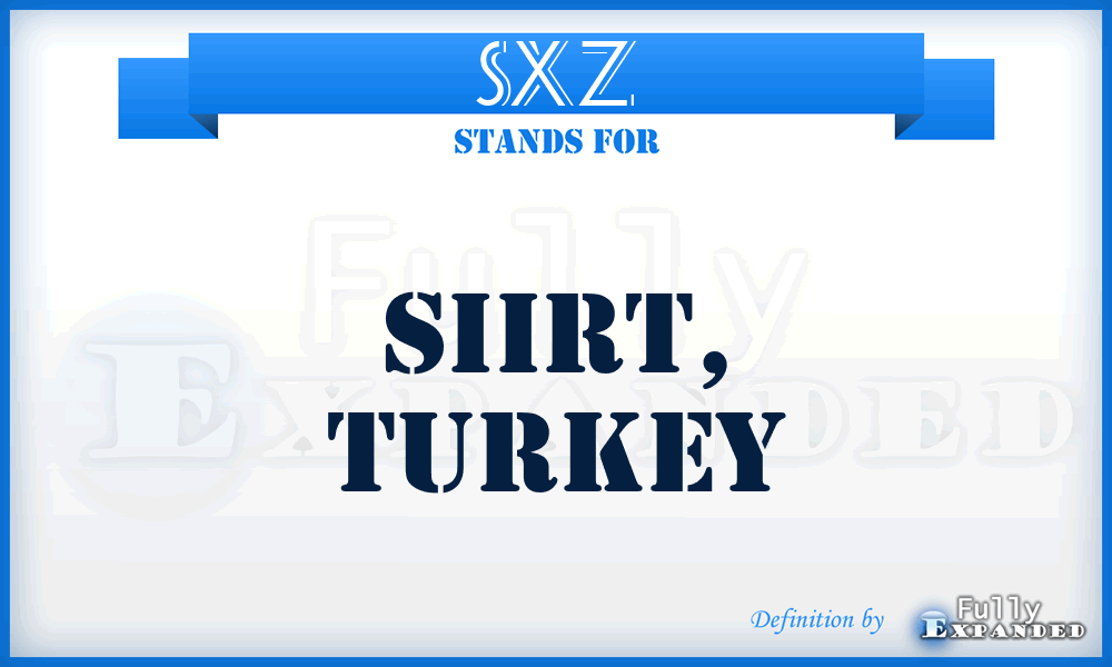 SXZ - Siirt, Turkey