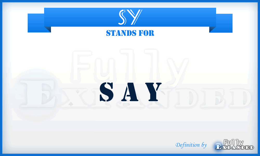 SY - S A Y
